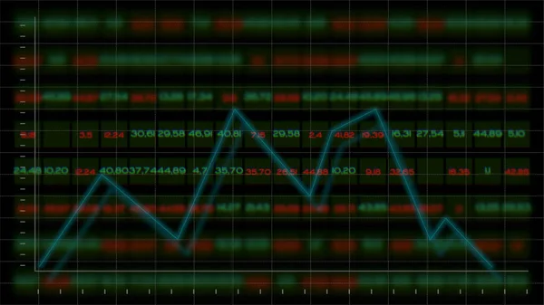 Electronic chart going up and down showing stock market rates. — Stock Photo, Image