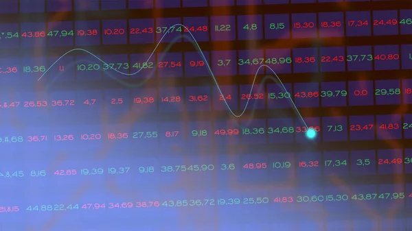 Elektroniskt diagram som visar aktiemarknadens kurser. — Stockfoto