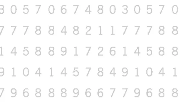 High-tech wiskunde scan zoeken met scherm vol grijze cijfers op wit. — Stockfoto
