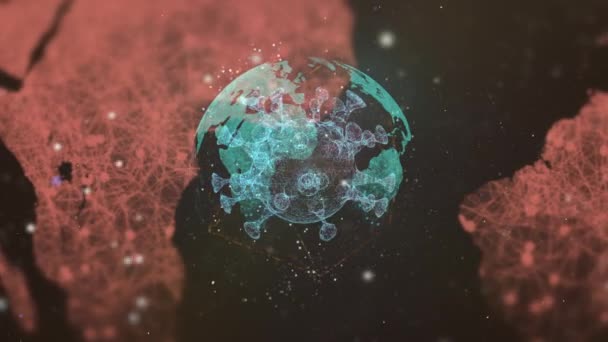 Çin 'den yayılan koronavirüsün animasyonu tüm gezegene bulaştı.. — Stok video