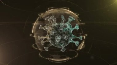 Hücre virüsü söner ve parlayan ışık arkaplanı üzerinde spiral bir çerçeve içinde ölür..