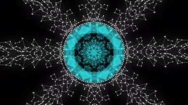 İçinde titreşen polidonlar ve siyah arkaplan üzerinde beyaz pleksus ızgara teli olan başka bir dünyaya geçit..