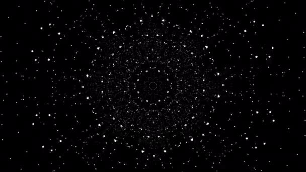Traveling through star field in outer space untill everything becomes black. — Stock Video