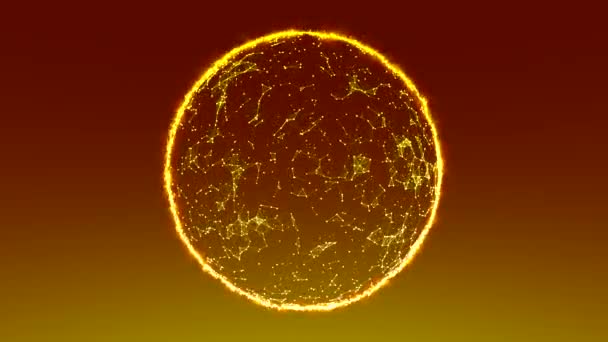 Sonnenoberfläche brennt mit Sonneneruptionen isoliert auf heißem rot-orangefarbenem Hintergrund. — Stockvideo