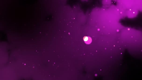 Space traveling in the purple galaxy full of stars and shining cosmic bodies. — Stock Video