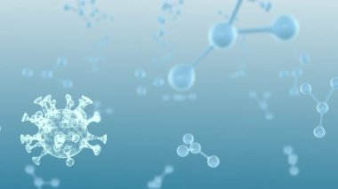 Antikorlar mavi zemin üzerinde patojen virüsünü tanımlar ve nötralize eder.