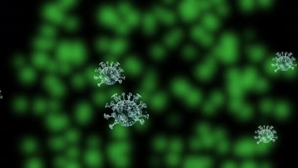 Антитела выявляют и нейтрализуют патогенный вирус на черном фоне . — стоковое видео