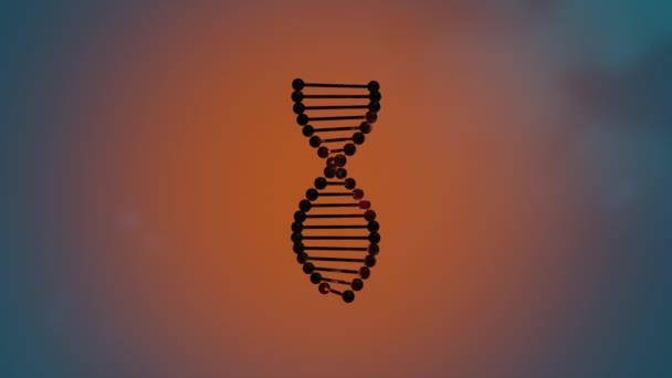 3D Animatie DNA Moleculestructuur in vlam, geïnfecteerd door virus. — Stockvideo