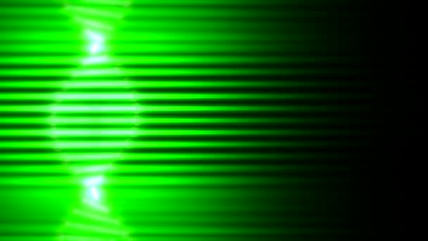 DNA dubbele helix produceren van groen licht en draaien op een zwarte achtergrond. — Stockvideo