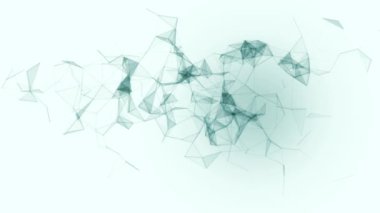 Siyah parçacıklar koyu mavi bir arkaplanda kaotik bir şekilde hareket ediyorlar.