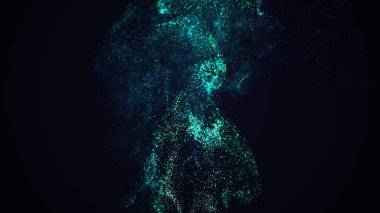 Su ve toz, karanlıkta güzel dalgalı desenler oluşturur..