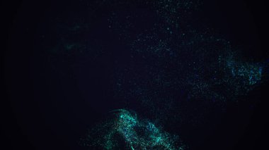 Biyo ışıltı. Gece deniz kıyısındaki planktonların soyut aydınlanması.