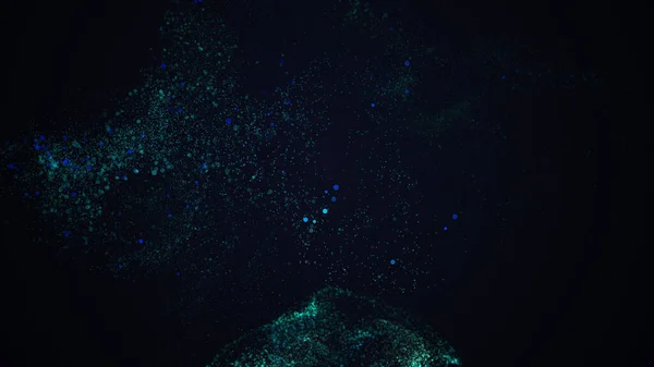Біологічна люмінесценція. Абстрактне освітлення планктону на березі моря вночі . — стокове фото