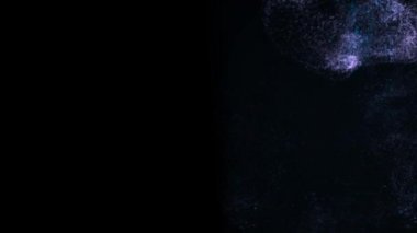 Siyah arkaplanda mavi ve mor tozlar var..