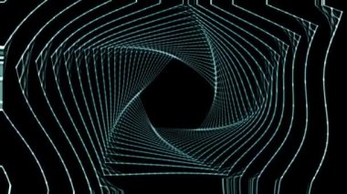 Mavi yörünge, siyah arkaplanda dikkati dağılmış bir beşgen oluşturuyor..