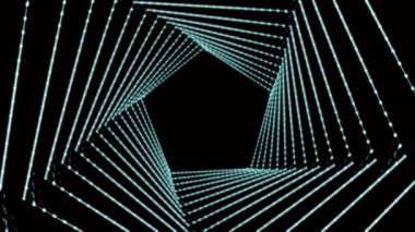 Siyah arkaplanda dönen beşgen.