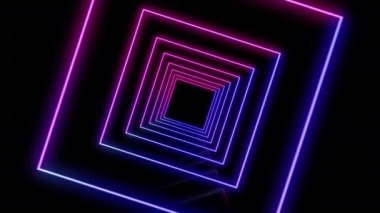 Siyah arkaplanda dönen kareler.