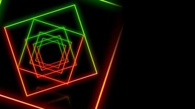 Siyah arkaplanda dönen neon karelerin sayısı.