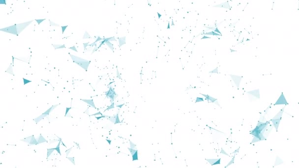Constellation of blue line segments on the white background. — Stock Video