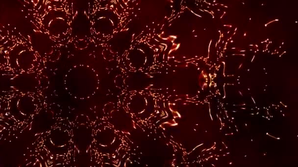 Rayon laser doré formant une fleur sur le fond rouge foncé .