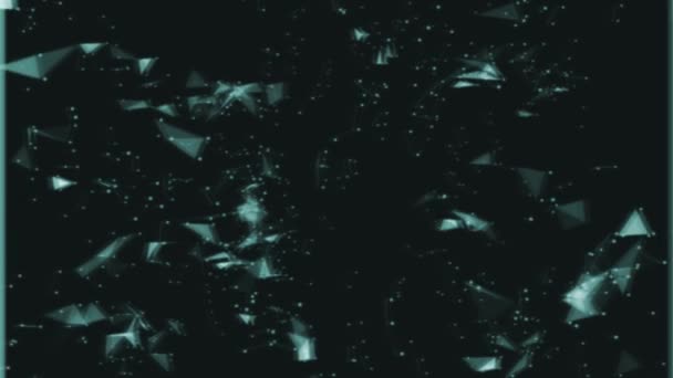 Созвездие голубых отрезков на тёмном фоне . — стоковое видео