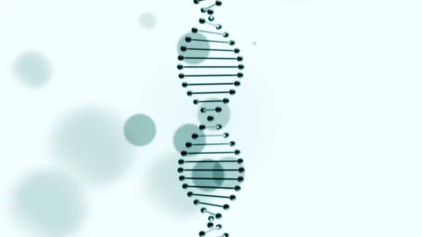 Filo di DNA e macchie blu sullo sfondo . — Foto Stock