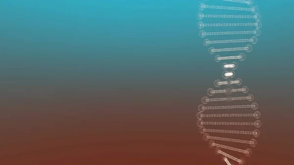 カラフルな背景にDNAの二重らせんの歪んだレプリカ. — ストック写真