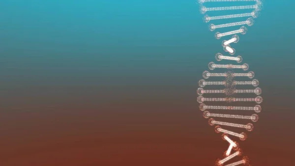 Искаженная копия ДНК на цветном фоне . — стоковое фото