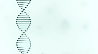 Gerçekçi DNA çifte Hellix açık mavi bir arkaplanda dönüyor.