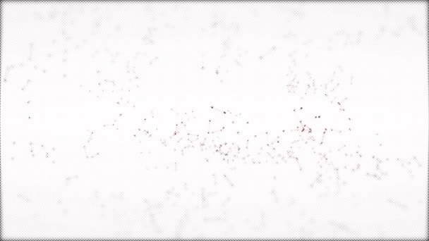 Maroon line segments moving slowly on the white dotted background. — Stock Video