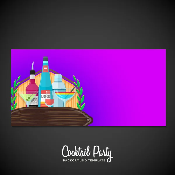 Alcool cocktails bannière toile de fond templat — Image vectorielle