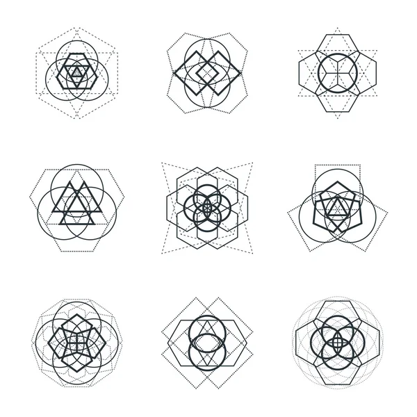 Elemento de diseño mandala geométrico sagrado — Vector de stock