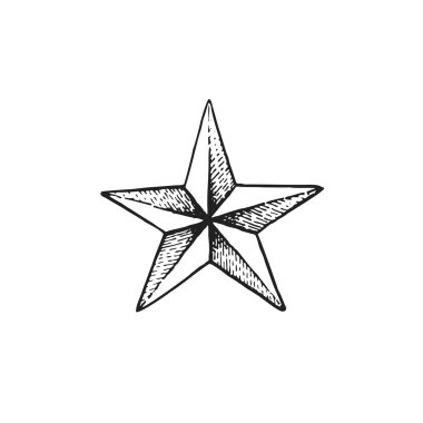 vektör el çekilmiş yıldız shap