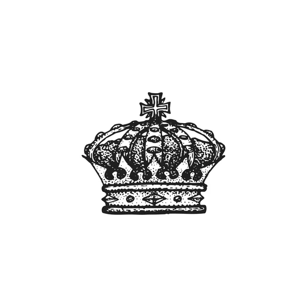 Vettore disegnato a mano corona illustratio — Vettoriale Stock