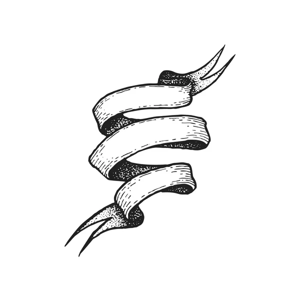 Vector dibujado a mano remolino ribbo — Vector de stock