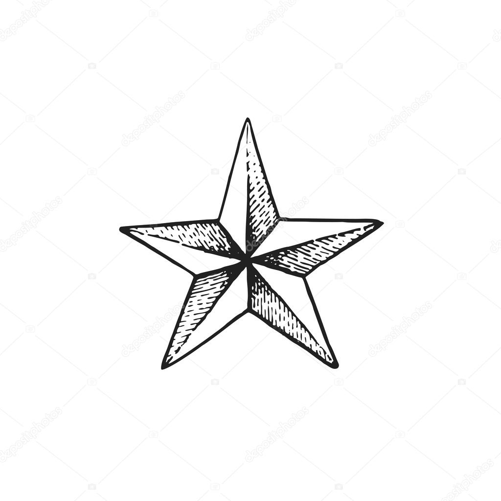 vector hand drawn star shap