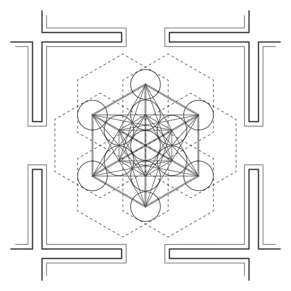 Vektor mandala Szent geometriai illustratio — Stock Vector