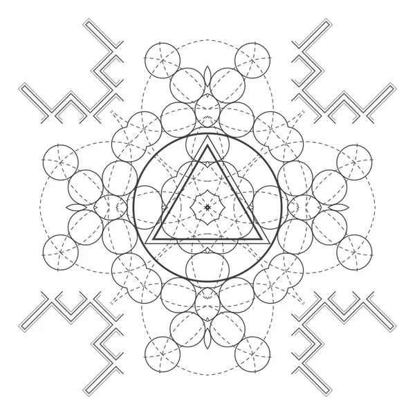 Vetor mandala sagrada geometria illustratio —  Vetores de Stock