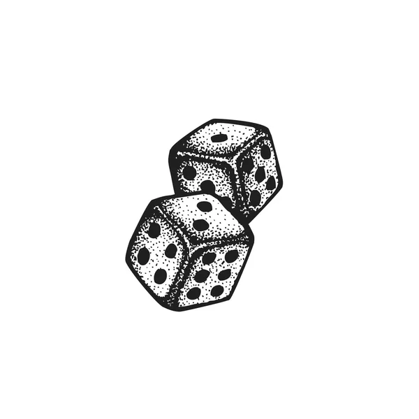 Vector hand drawn dice illustratio — Stock vektor