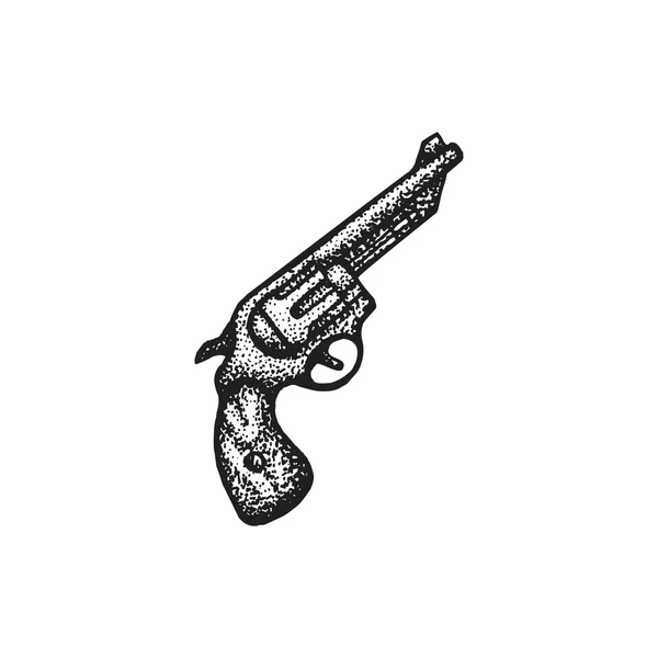 Vector hand drawn revolver illustratio — Stock vektor