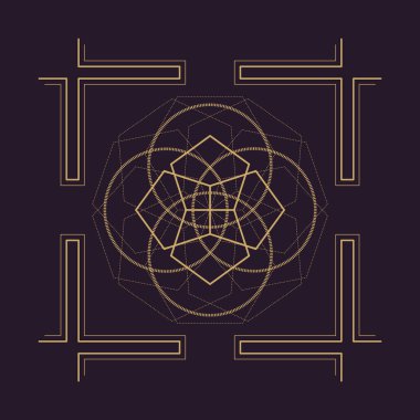 vektör mandala kutsal geometri illustratio