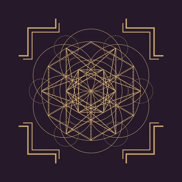 Vektor mandala Szent geometriai illustratio — Stock Vector