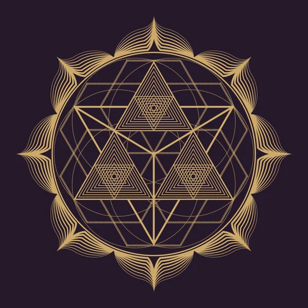 矢量曼荼罗神圣几何学它制作图案 — 图库矢量图片