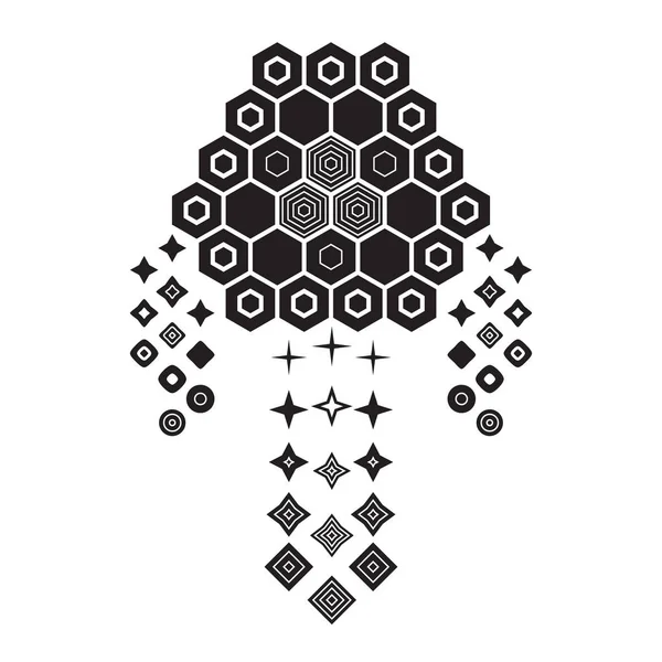 Abstracto geométrico monocromo sueño captura — Archivo Imágenes Vectoriales