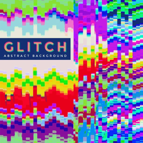 Vector colorful glitch art background — Stock Vector