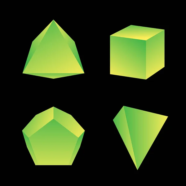 Vector brillante platónico sólidos se — Archivo Imágenes Vectoriales