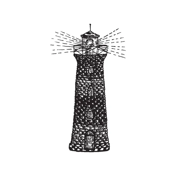 Vektor Tätowierung Leuchtturm illustratio — Stockvektor