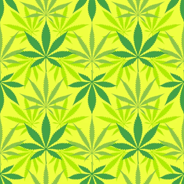 Cannabis feuilles de marijuana sans couture patter — Image vectorielle