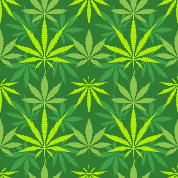 Cannabis feuilles de marijuana sans couture patter — Image vectorielle