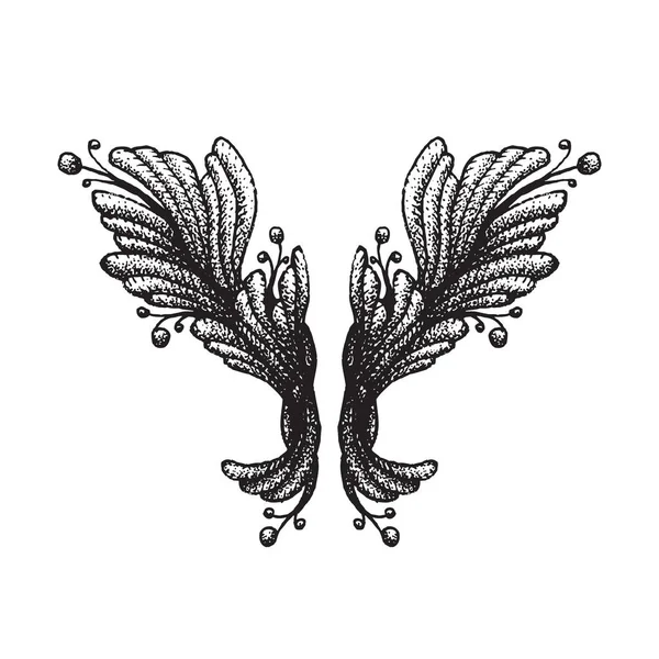 Vector grabado tatuaje blackwork ornamen — Vector de stock